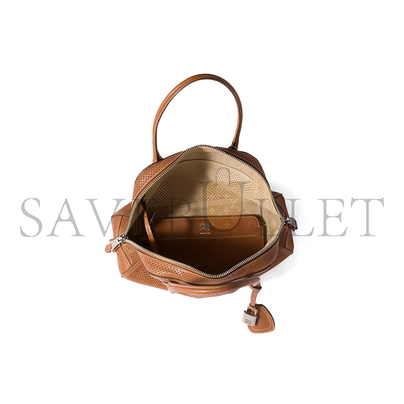 MIU MIU WHITE VIVANT LEATHER BAG 5BB199 (32*19.5*11cm)